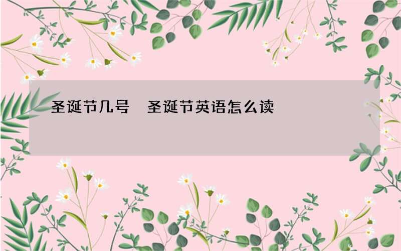 圣诞节几号 圣诞节英语怎么读
